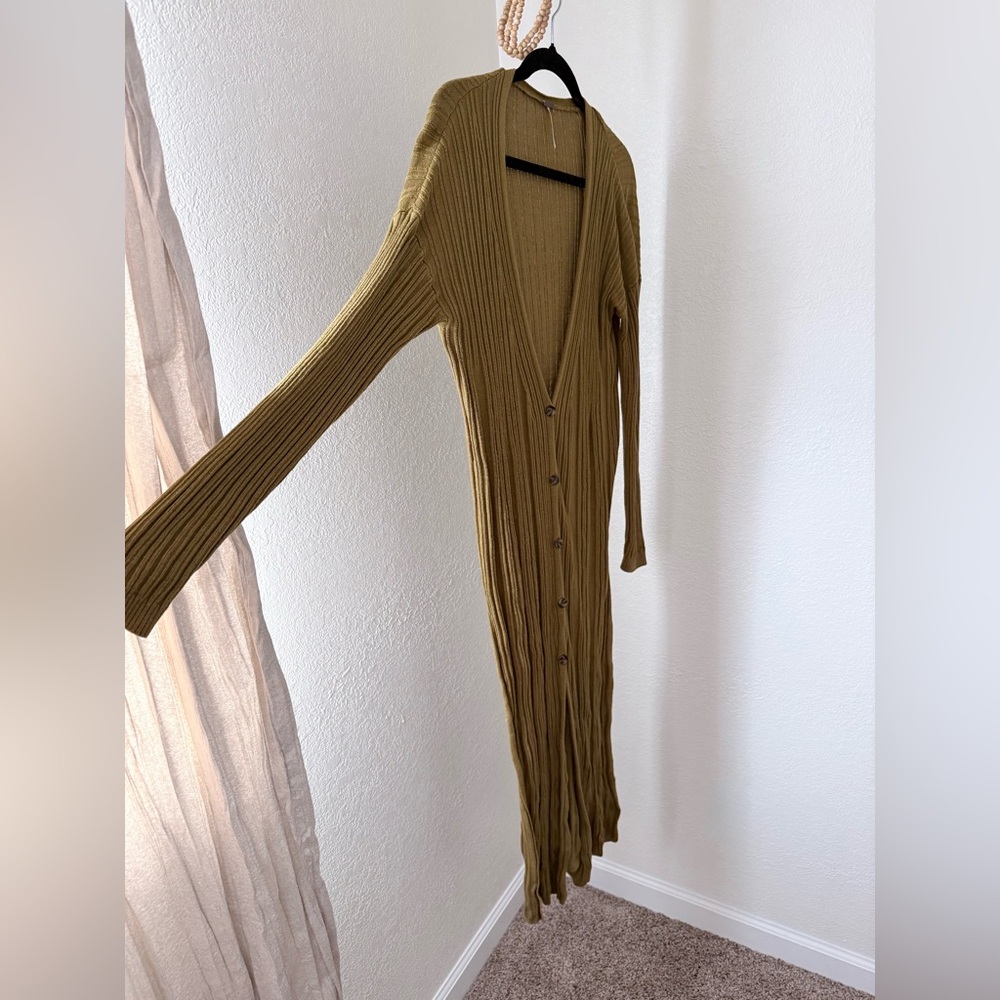 Free People Skinny Mini Duster Ribbed Cardigan - Picture 6 of 9